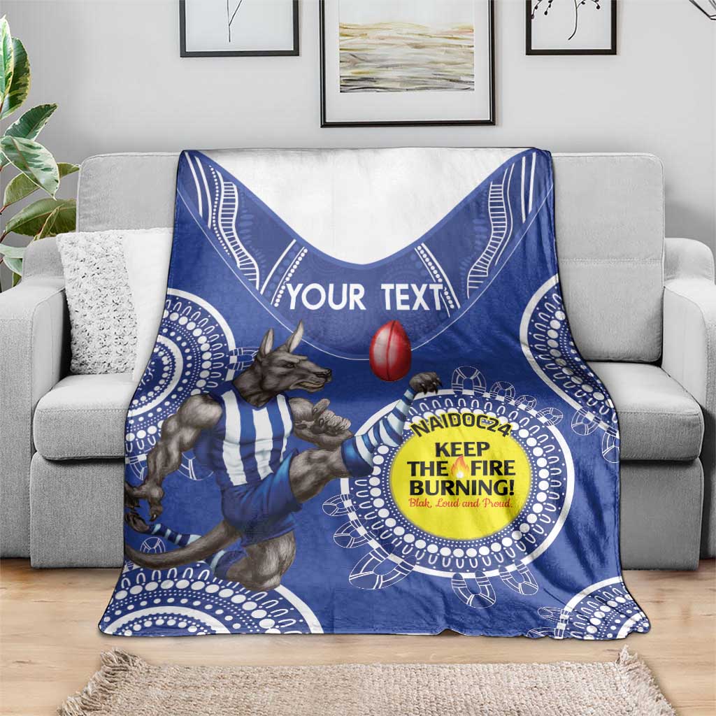 Custom AFL Kangaroos NAIDOC Week Blanket Keep The Fire Burning Indigenous Art