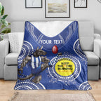 Custom AFL Kangaroos NAIDOC Week Blanket Keep The Fire Burning Indigenous Art