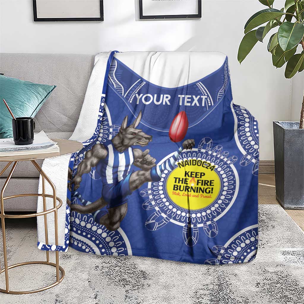 Custom AFL Kangaroos NAIDOC Week Blanket Keep The Fire Burning Indigenous Art