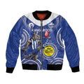 Custom AFL Kangaroos NAIDOC Week Bomber Jacket Keep The Fire Burning Indigenous Art