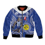 Custom AFL Kangaroos NAIDOC Week Bomber Jacket Keep The Fire Burning Indigenous Art