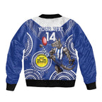 Custom AFL Kangaroos NAIDOC Week Bomber Jacket Keep The Fire Burning Indigenous Art