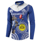 Custom AFL Kangaroos NAIDOC Week Button Sweatshirt Keep The Fire Burning Indigenous Art