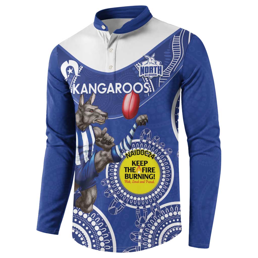 Custom AFL Kangaroos NAIDOC Week Button Sweatshirt Keep The Fire Burning Indigenous Art