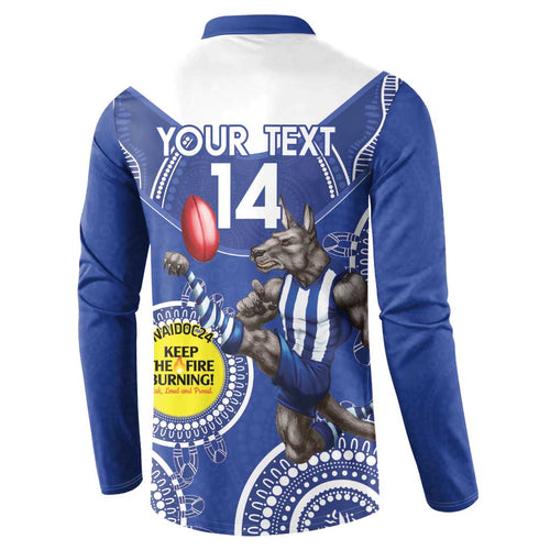 Custom AFL Kangaroos NAIDOC Week Button Sweatshirt Keep The Fire Burning Indigenous Art