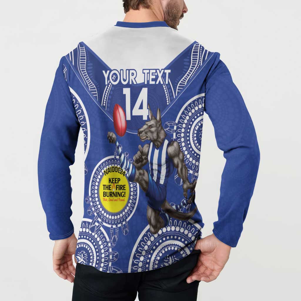 Custom AFL Kangaroos NAIDOC Week Button Sweatshirt Keep The Fire Burning Indigenous Art