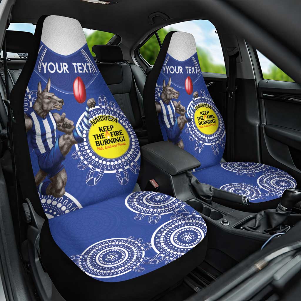 Custom AFL Kangaroos NAIDOC Week Car Seat Cover Keep The Fire Burning Indigenous Art