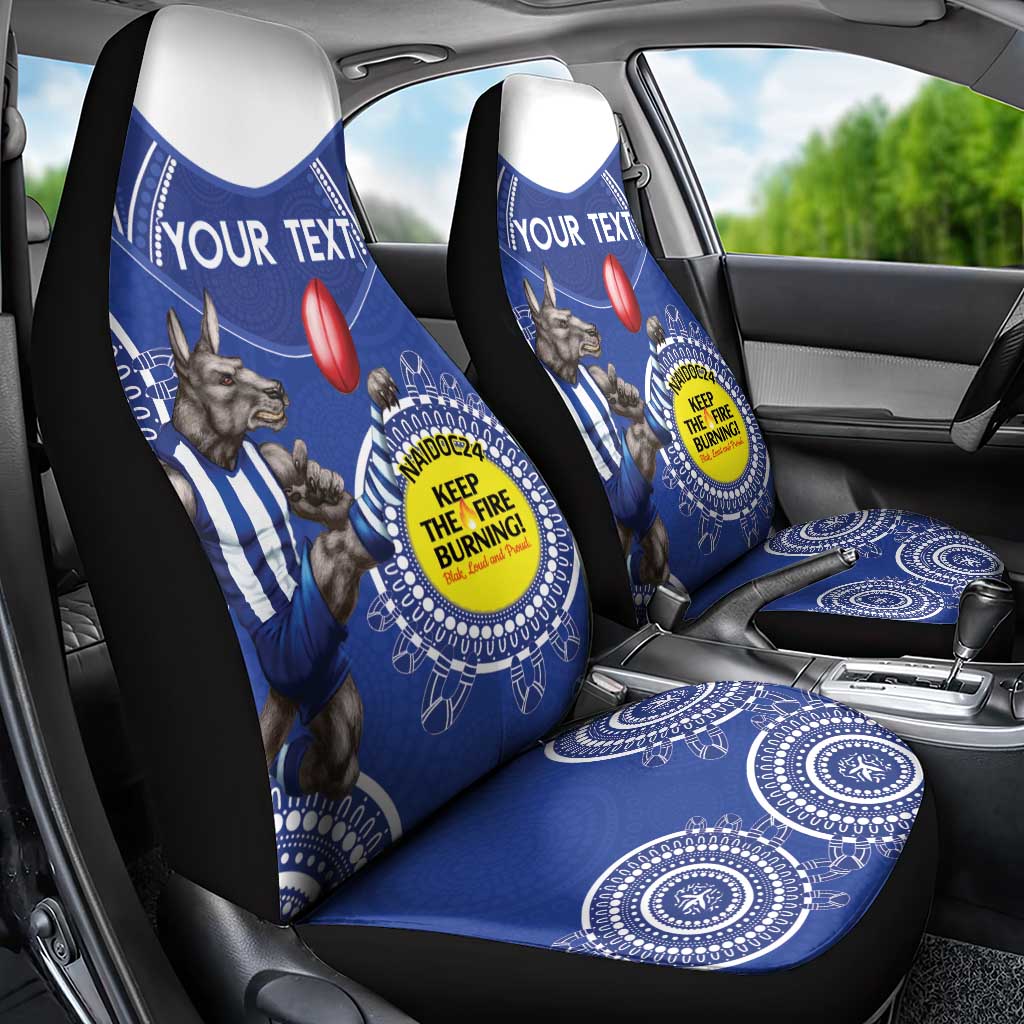 Custom AFL Kangaroos NAIDOC Week Car Seat Cover Keep The Fire Burning Indigenous Art