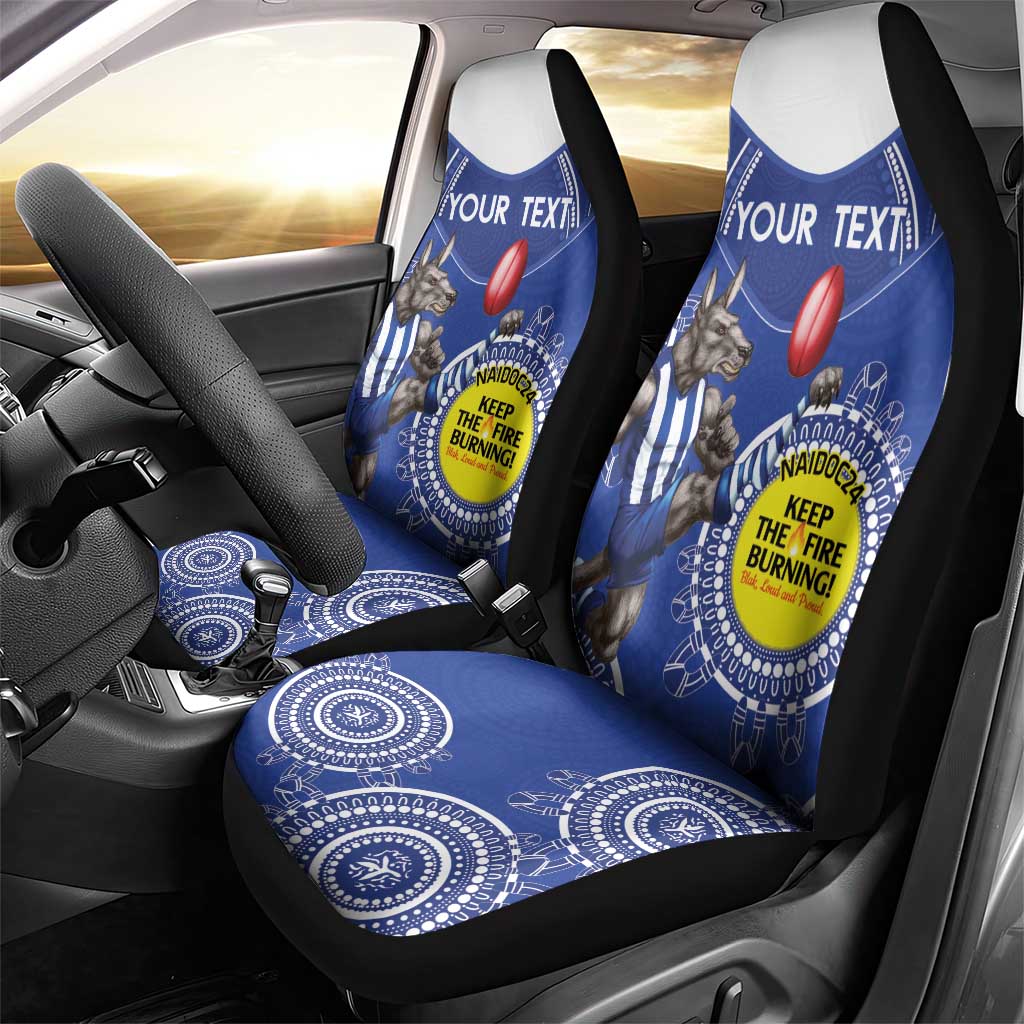 Custom AFL Kangaroos NAIDOC Week Car Seat Cover Keep The Fire Burning Indigenous Art