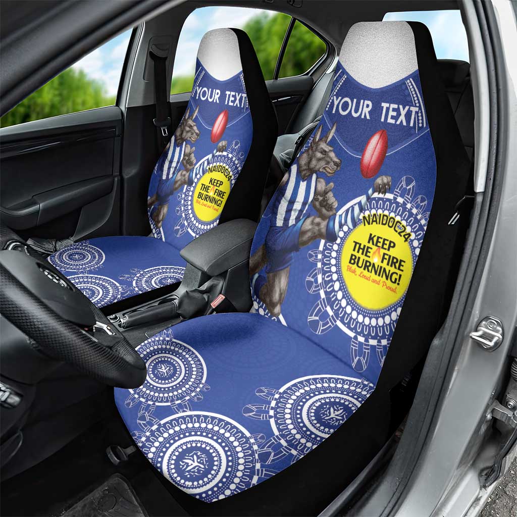 Custom AFL Kangaroos NAIDOC Week Car Seat Cover Keep The Fire Burning Indigenous Art