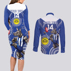 Custom AFL Kangaroos NAIDOC Week Couples Matching Long Sleeve Bodycon Dress and Long Sleeve Button Shirt Keep The Fire Burning Indigenous Art
