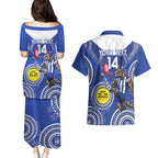 Custom AFL Kangaroos NAIDOC Week Couples Matching Puletasi and Hawaiian Shirt Keep The Fire Burning Indigenous Art