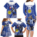 Custom AFL Kangaroos NAIDOC Week Family Matching Long Sleeve Bodycon Dress and Hawaiian Shirt Keep The Fire Burning Indigenous Art