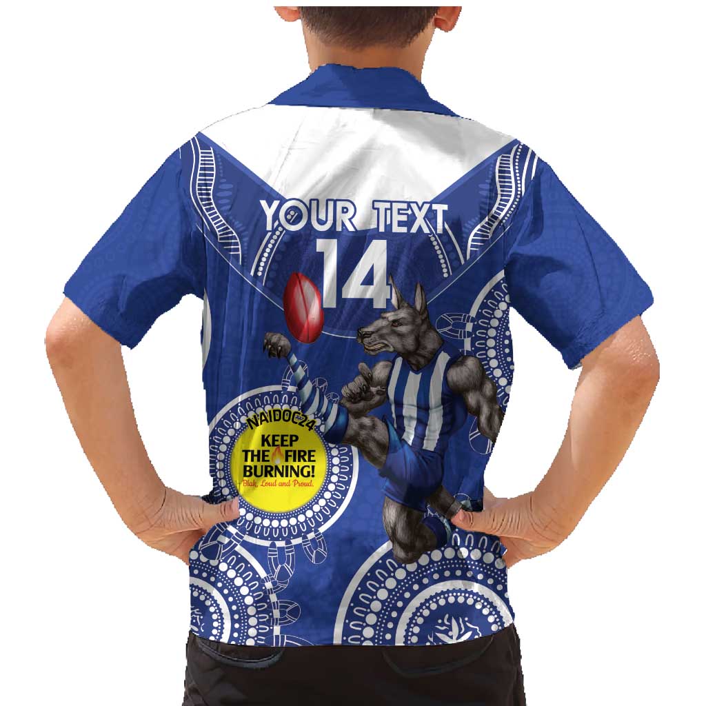 Custom AFL Kangaroos NAIDOC Week Family Matching Mermaid Dress and Hawaiian Shirt Keep The Fire Burning Indigenous Art