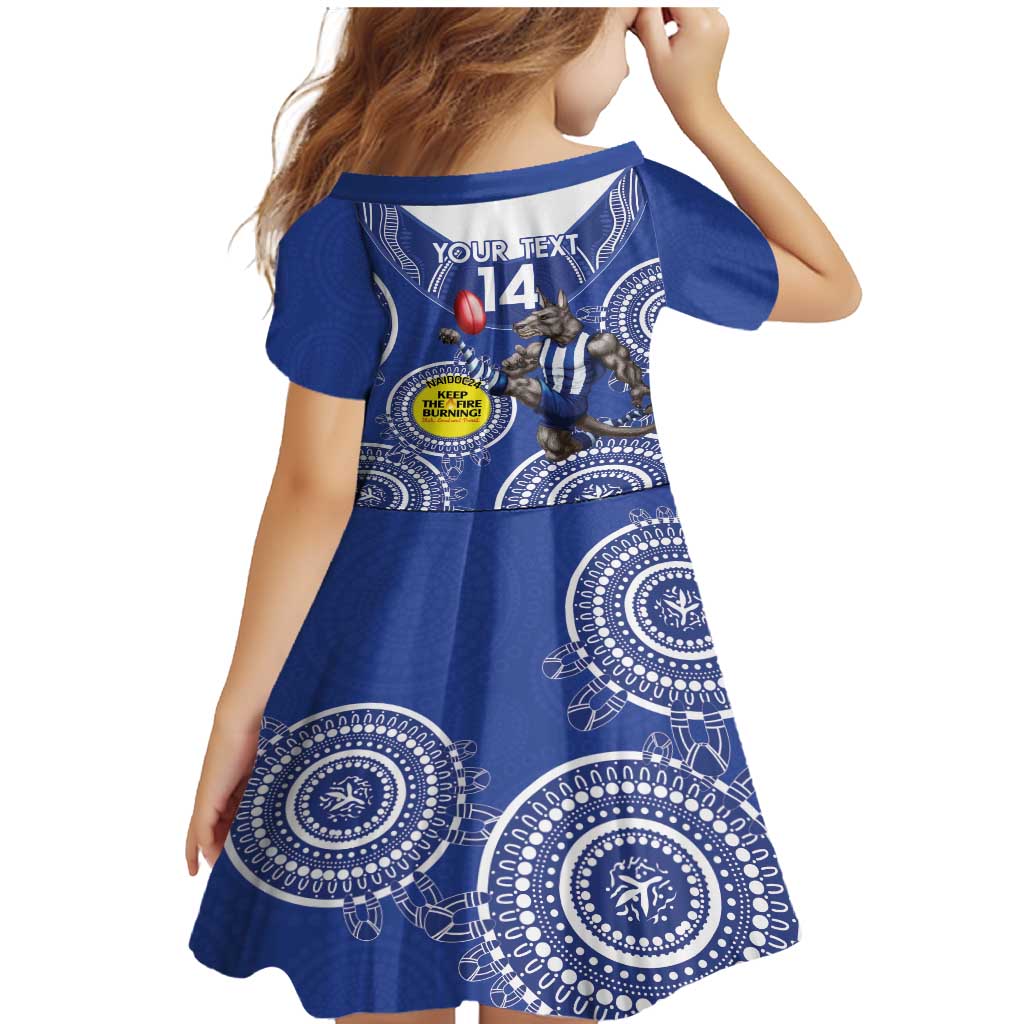 Custom AFL Kangaroos NAIDOC Week Family Matching Mermaid Dress and Hawaiian Shirt Keep The Fire Burning Indigenous Art