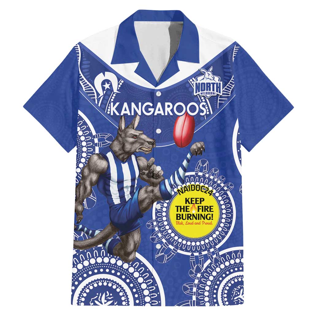 Custom AFL Kangaroos NAIDOC Week Family Matching Mermaid Dress and Hawaiian Shirt Keep The Fire Burning Indigenous Art