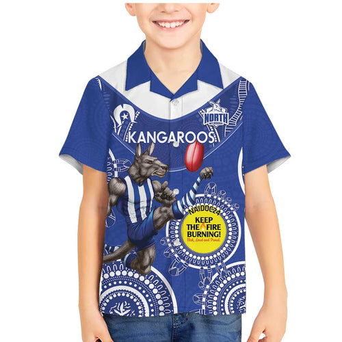 Custom AFL Kangaroos NAIDOC Week Family Matching Mermaid Dress and Hawaiian Shirt Keep The Fire Burning Indigenous Art