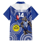 Custom AFL Kangaroos NAIDOC Week Family Matching Off The Shoulder Long Sleeve Dress and Hawaiian Shirt Keep The Fire Burning Indigenous Art