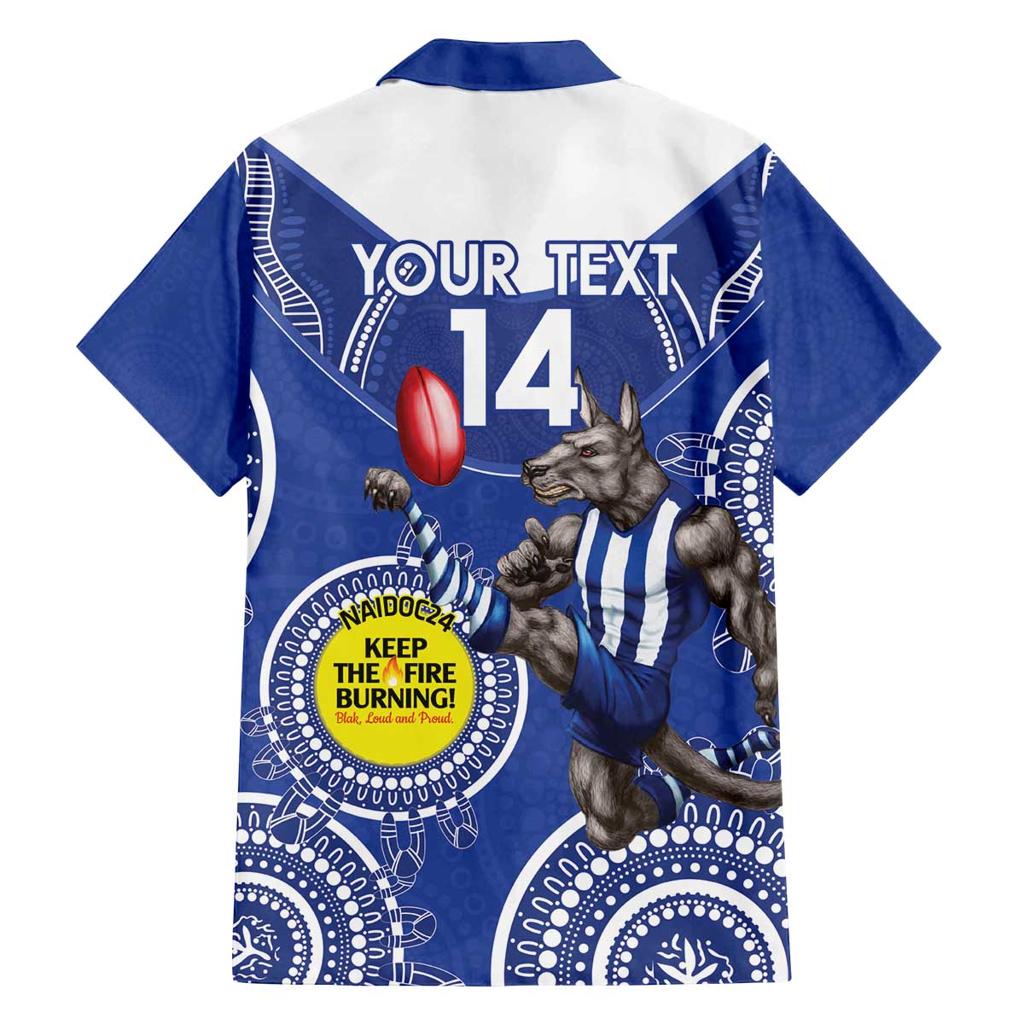 Custom AFL Kangaroos NAIDOC Week Family Matching Off Shoulder Short Dress and Hawaiian Shirt Keep The Fire Burning Indigenous Art