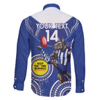 Custom AFL Kangaroos NAIDOC Week Family Matching Off Shoulder Short Dress and Hawaiian Shirt Keep The Fire Burning Indigenous Art