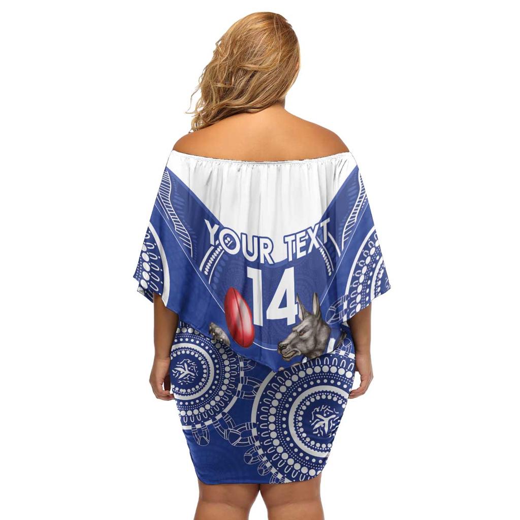 Custom AFL Kangaroos NAIDOC Week Family Matching Off Shoulder Short Dress and Hawaiian Shirt Keep The Fire Burning Indigenous Art