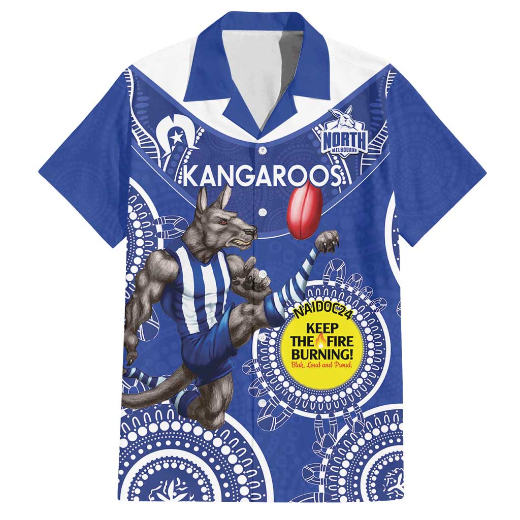 Custom AFL Kangaroos NAIDOC Week Family Matching Summer Maxi Dress and Hawaiian Shirt Keep The Fire Burning Indigenous Art