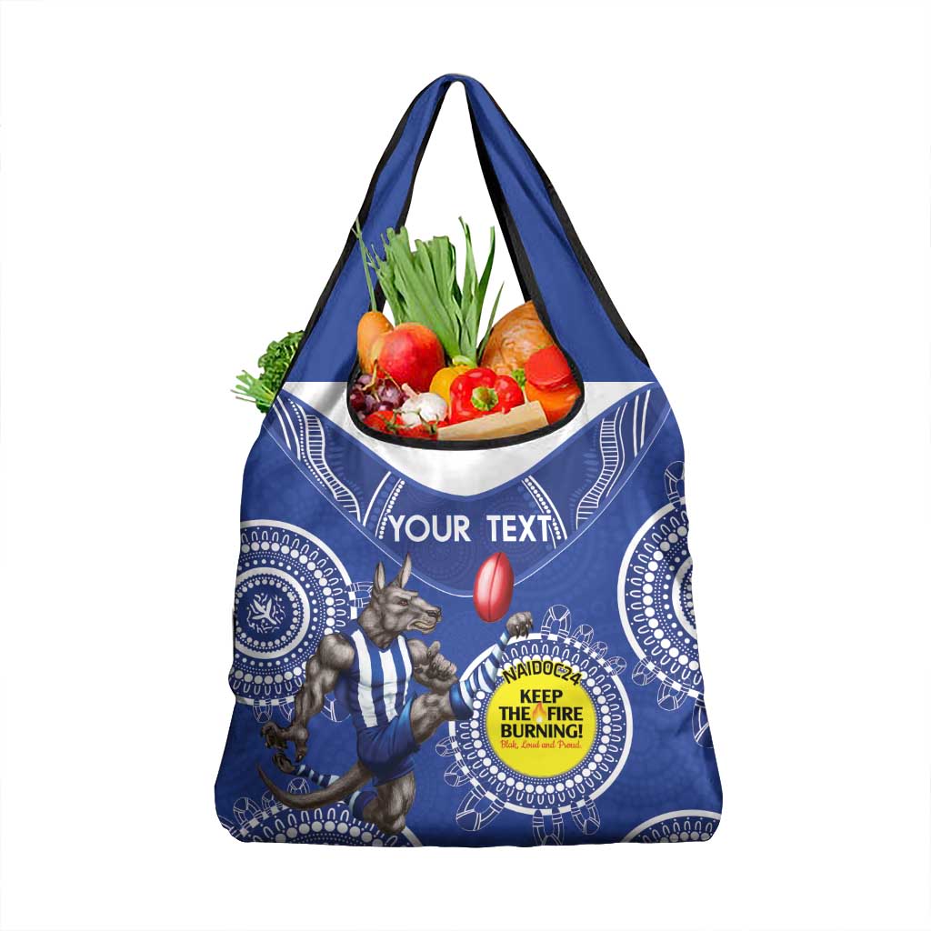 Custom AFL Kangaroos NAIDOC Week Grocery Bag Keep The Fire Burning Indigenous Art