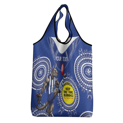 Custom AFL Kangaroos NAIDOC Week Grocery Bag Keep The Fire Burning Indigenous Art