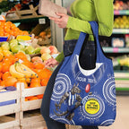 Custom AFL Kangaroos NAIDOC Week Grocery Bag Keep The Fire Burning Indigenous Art