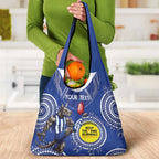 Custom AFL Kangaroos NAIDOC Week Grocery Bag Keep The Fire Burning Indigenous Art