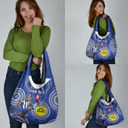 Custom AFL Kangaroos NAIDOC Week Grocery Bag Keep The Fire Burning Indigenous Art