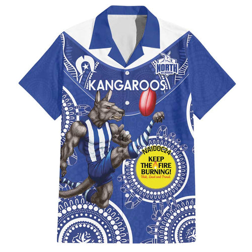 Custom AFL Kangaroos NAIDOC Week Hawaiian Shirt Keep The Fire Burning Indigenous Art
