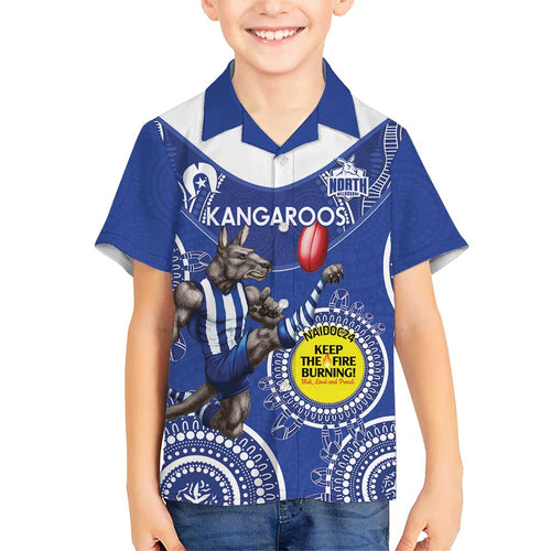 Custom AFL Kangaroos NAIDOC Week Hawaiian Shirt Keep The Fire Burning Indigenous Art