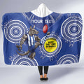 Custom AFL Kangaroos NAIDOC Week Hooded Blanket Keep The Fire Burning Indigenous Art