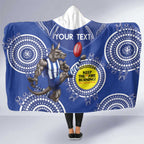 Custom AFL Kangaroos NAIDOC Week Hooded Blanket Keep The Fire Burning Indigenous Art