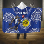 Custom AFL Kangaroos NAIDOC Week Hooded Blanket Keep The Fire Burning Indigenous Art