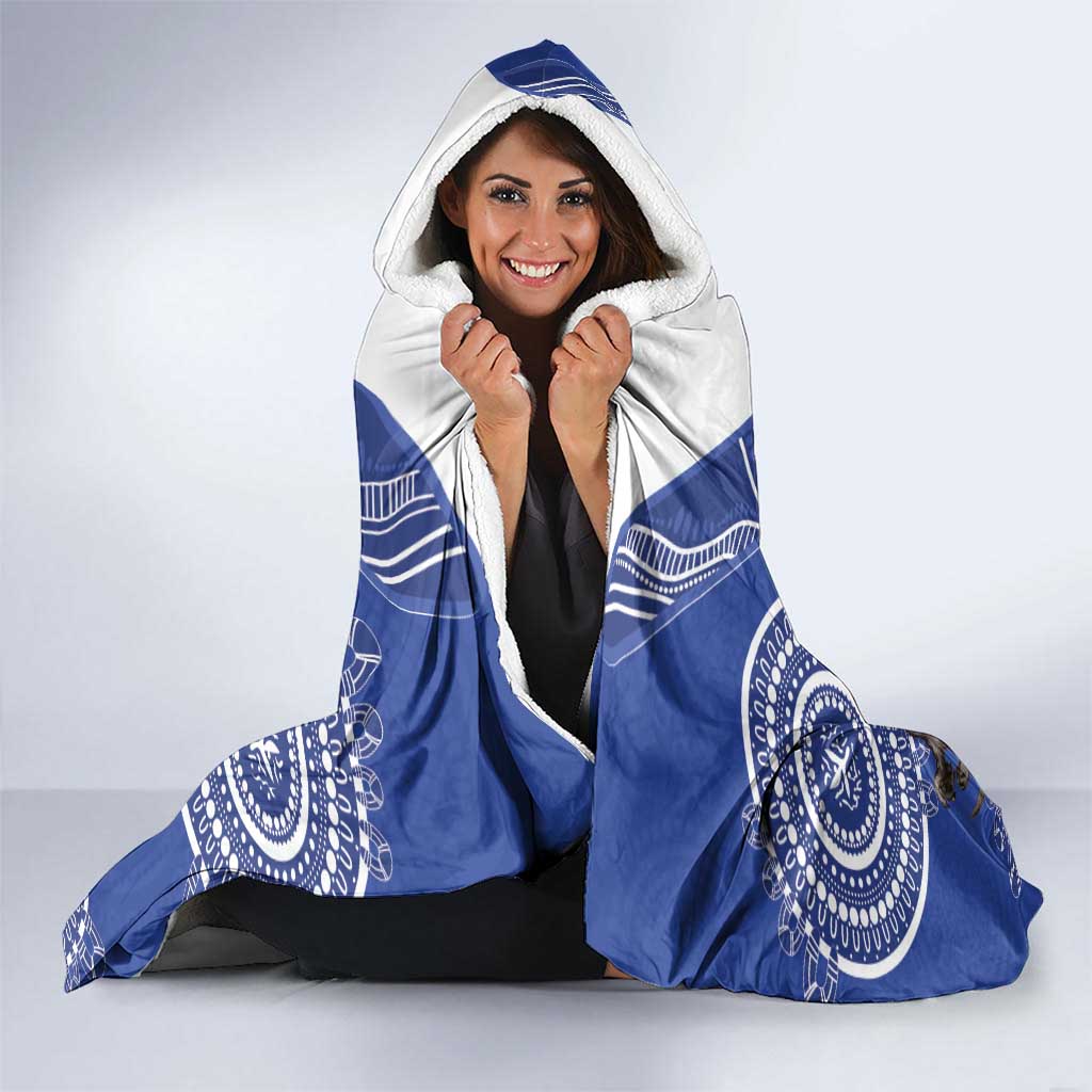 Custom AFL Kangaroos NAIDOC Week Hooded Blanket Keep The Fire Burning Indigenous Art