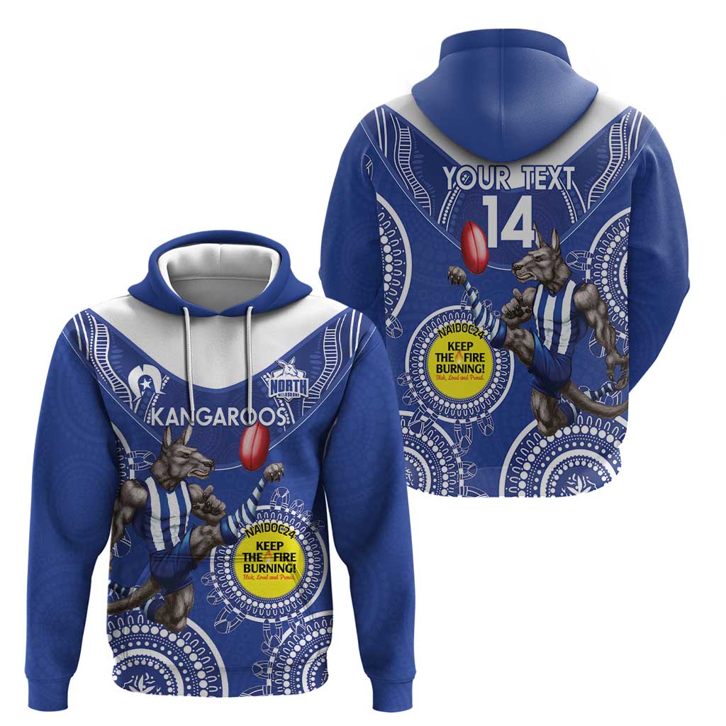 Custom AFL Kangaroos NAIDOC Week Hoodie Keep The Fire Burning Indigenous Art