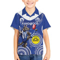 Custom AFL Kangaroos NAIDOC Week Kid Hawaiian Shirt Keep The Fire Burning Indigenous Art