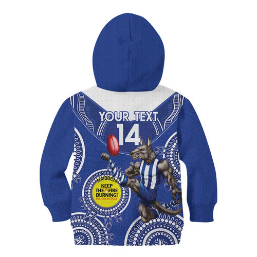 Custom AFL Kangaroos NAIDOC Week Kid Hoodie Keep The Fire Burning Indigenous Art