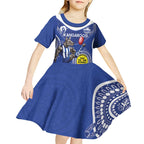 Custom AFL Kangaroos NAIDOC Week Kid Short Sleeve Dress Keep The Fire Burning Indigenous Art