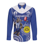 Custom AFL Kangaroos NAIDOC Week Long Sleeve Button Shirt Keep The Fire Burning Indigenous Art