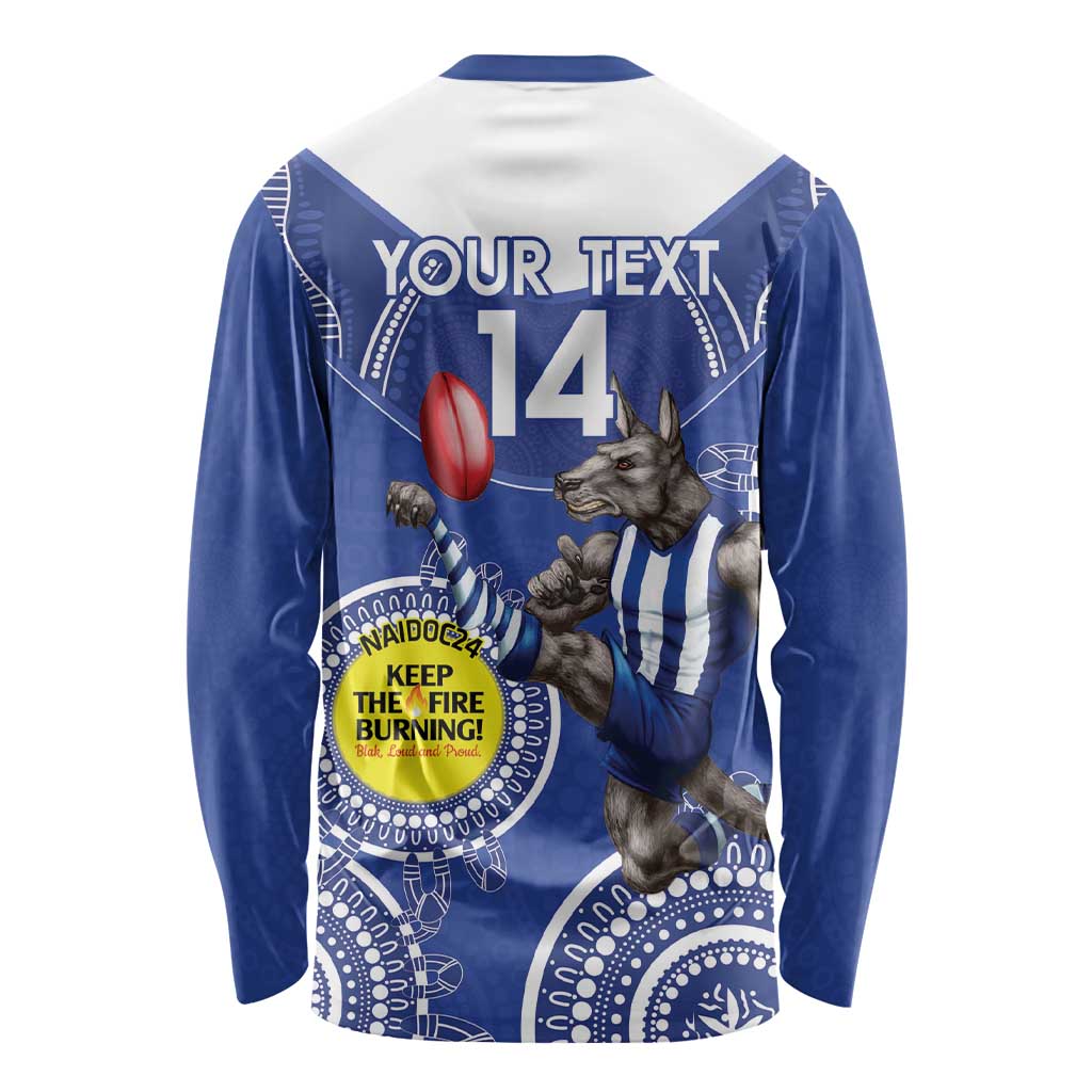 Custom AFL Kangaroos NAIDOC Week Long Sleeve Shirt Keep The Fire Burning Indigenous Art
