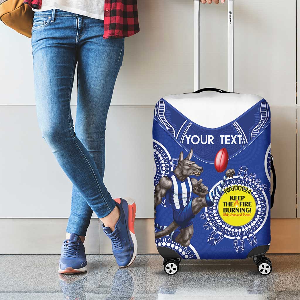 Custom AFL Kangaroos NAIDOC Week Luggage Cover Keep The Fire Burning Indigenous Art