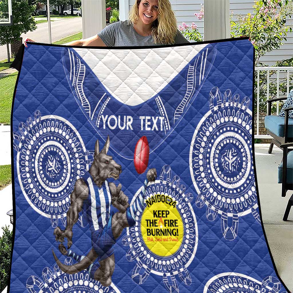 Custom AFL Kangaroos NAIDOC Week Quilt Keep The Fire Burning Indigenous Art