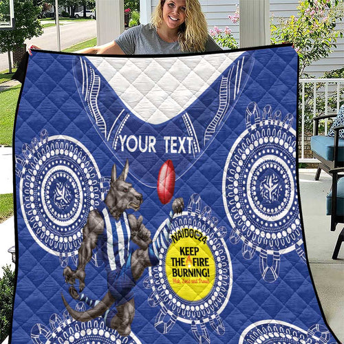 Custom AFL Kangaroos NAIDOC Week Quilt Keep The Fire Burning Indigenous Art