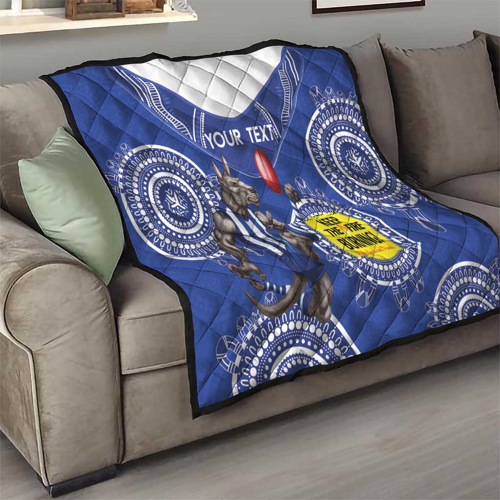 Custom AFL Kangaroos NAIDOC Week Quilt Keep The Fire Burning Indigenous Art