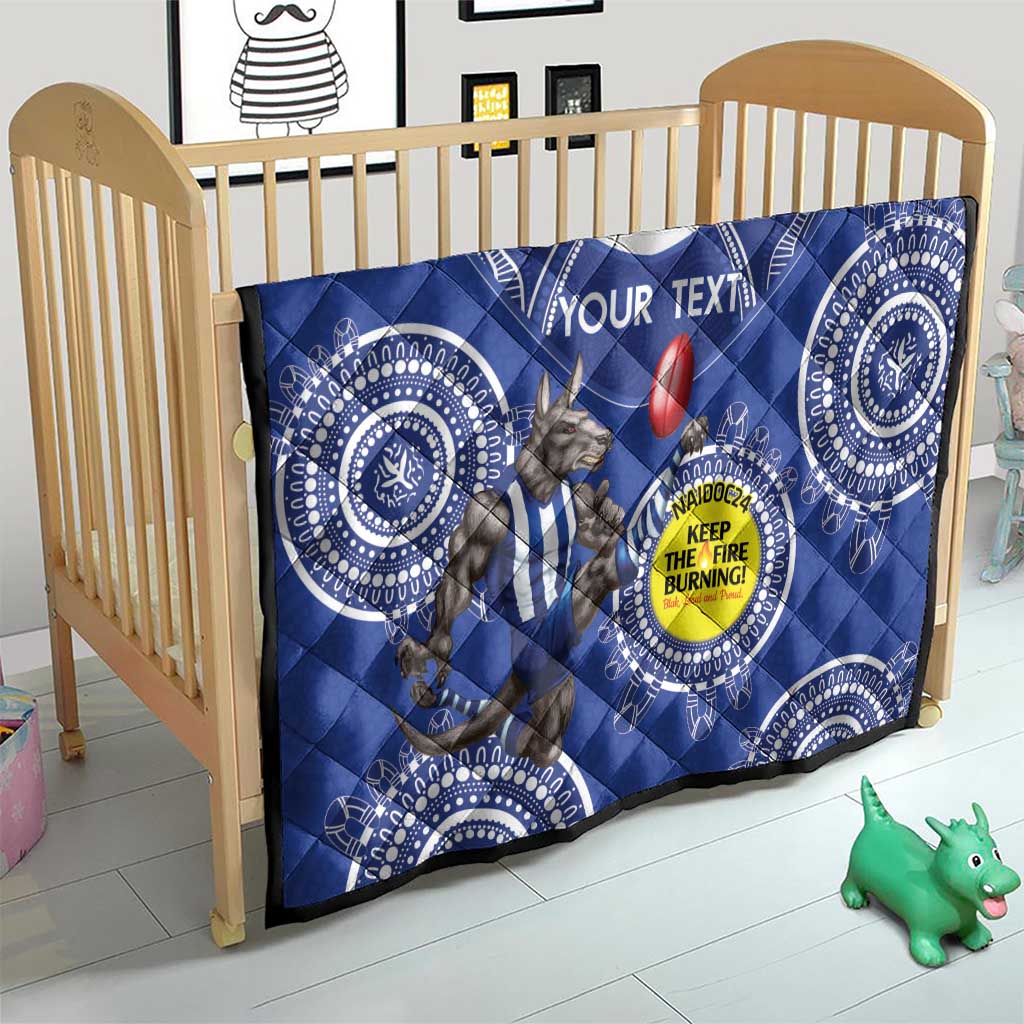 Custom AFL Kangaroos NAIDOC Week Quilt Keep The Fire Burning Indigenous Art