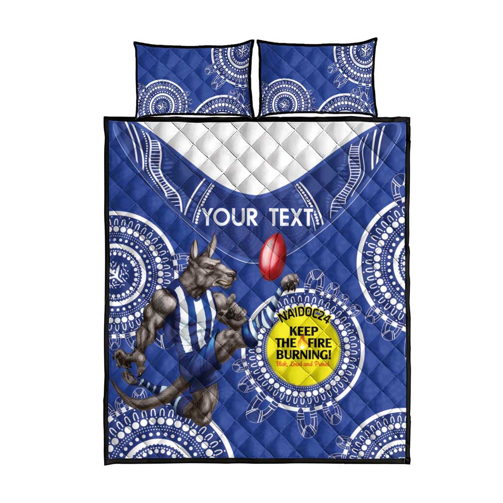 Custom AFL Kangaroos NAIDOC Week Quilt Bed Set Keep The Fire Burning Indigenous Art