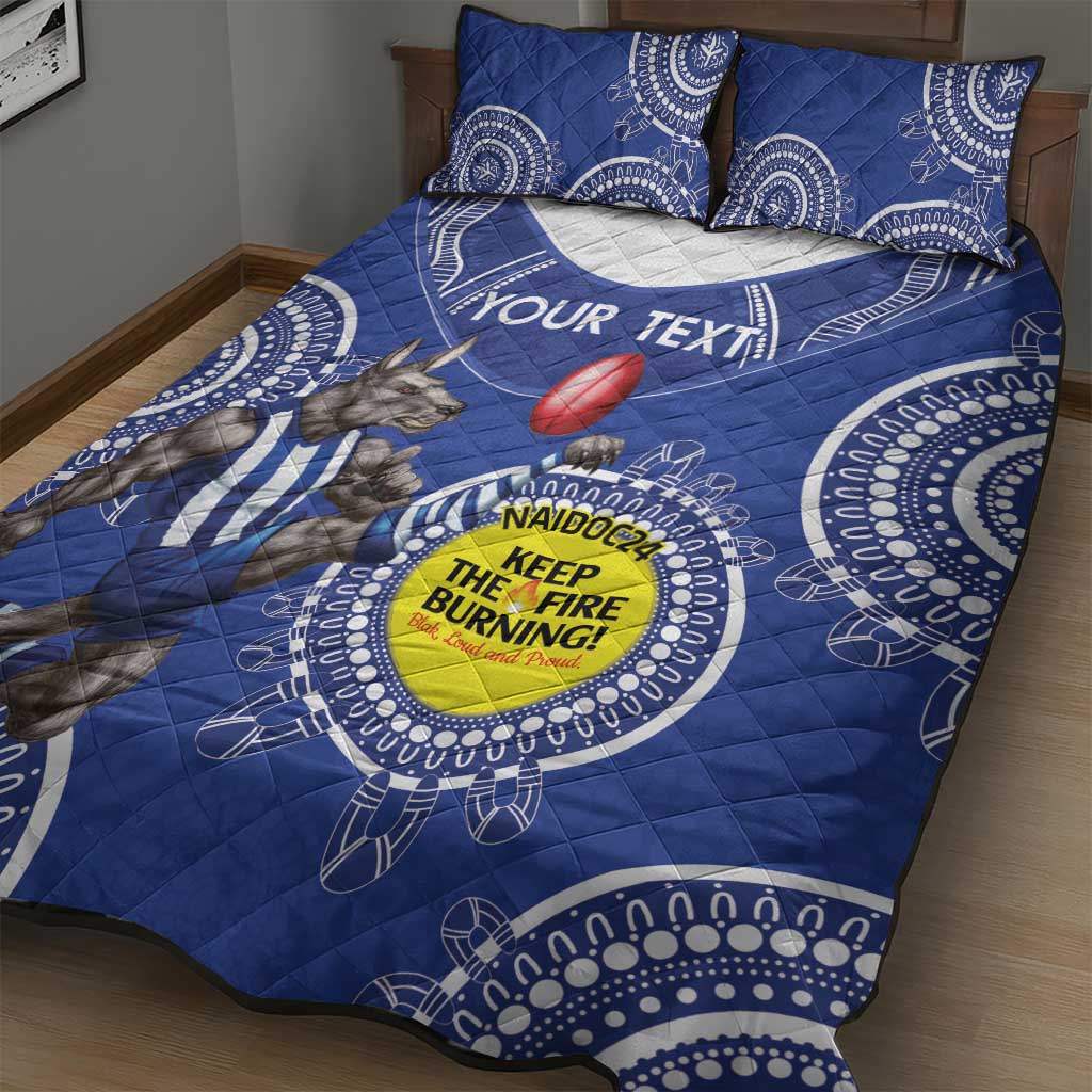 Custom AFL Kangaroos NAIDOC Week Quilt Bed Set Keep The Fire Burning Indigenous Art